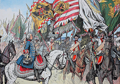 国王,弗雷德里克,腓特烈二世,1786年,战争,庆贺,胜利,历史,插画,德国,欧洲