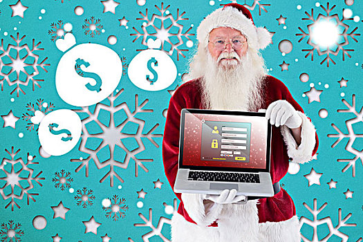 圣诞老人,礼物,笔记本电脑