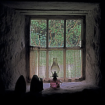 屋舍,窗户,油,灯,铁,帘,刷白,墙壁,北爱尔兰,2006年