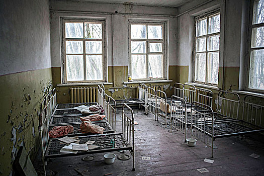 宿舍,幼儿园,乡村,污染,靠近,切尔诺贝利,乌克兰,欧洲