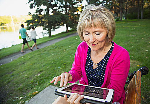 成年,女人,城市公园,埃德蒙顿,艾伯塔省,加拿大