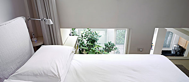白色,床,卧室,画廊,水平,风景,生活方式,区域,仰视