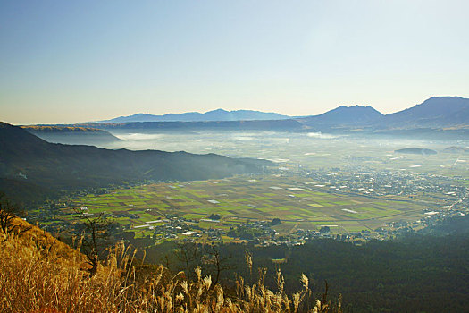 五个,山脉,熊本,日本