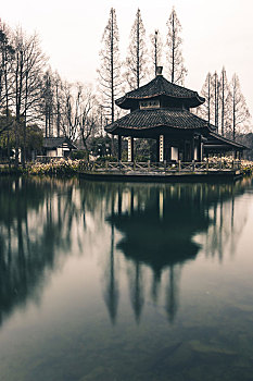 中国浙江西湖茅家埠风景