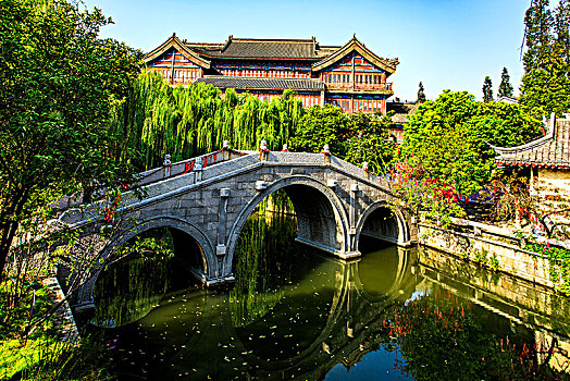台儿庄运河古城的桥