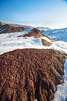 雪山,地貌,裂开