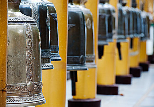 祈祷,钟,庙宇,清迈,泰国