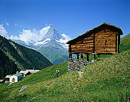 策马特峰,高山,瑞士