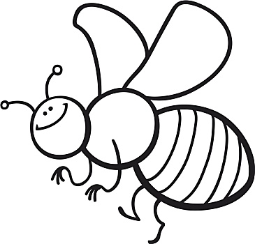 卡通,蜜蜂,上色,书页