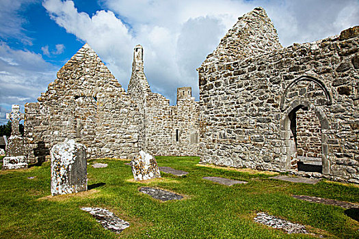 墓碑,墓地,老教堂,爱尔兰
