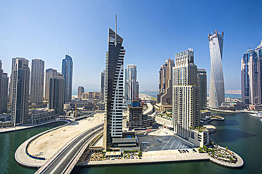 风景,游艇,港口,迪拜