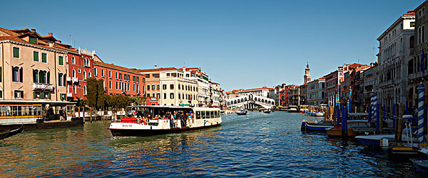 大运河,船,小船,里亚尔托桥,威尼斯,威尼托,意大利,欧洲