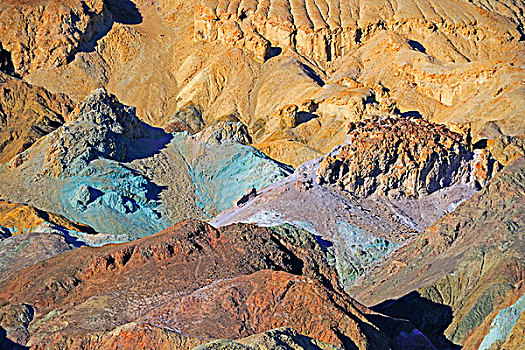 石头,变色,矿物质,晚间,亮光,死亡谷国家公园,加利福尼亚,美国,北美