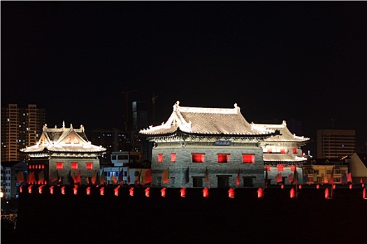 大同,中国,夜晚