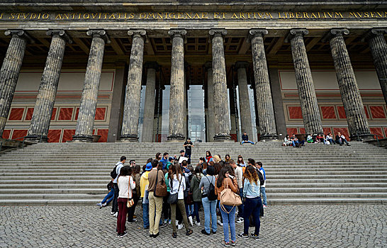 旅游,群体,引导,博物馆,老,柏林,德国,欧洲