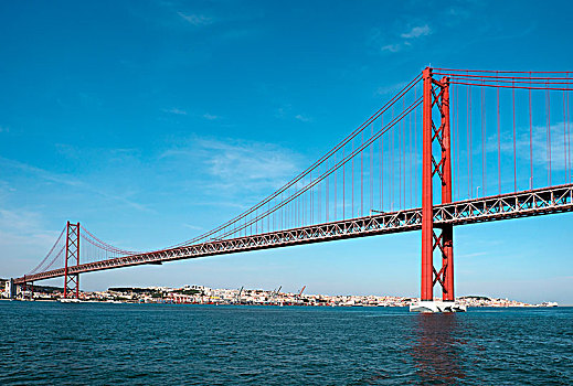 桥,四月,上方,河,塔古斯河,里斯本,葡萄牙,欧洲