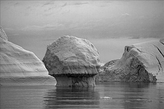 格陵兰,伊路利萨特,世界遗产,优势,子夜太阳,吸引力,冰,雕塑,巨大,冰山
