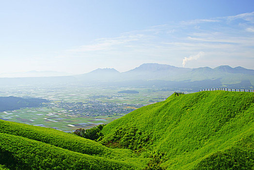 五个,山脉,熊本,日本