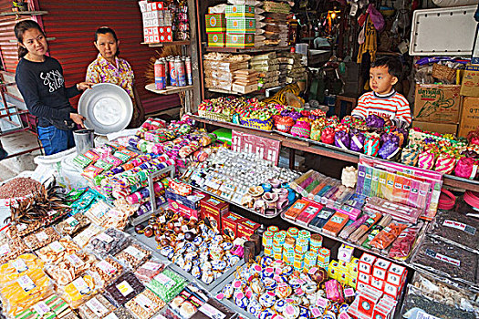 柬埔寨,收获,老,市场