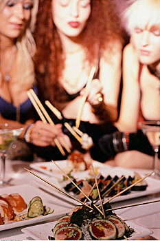 朋友,吃饭,寿司