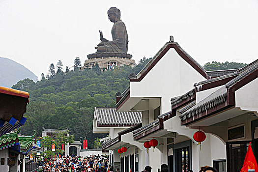 大佛,雕塑,乡村,大屿山,香港