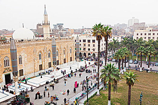 俯视,城市广场,靠近,开罗,埃及