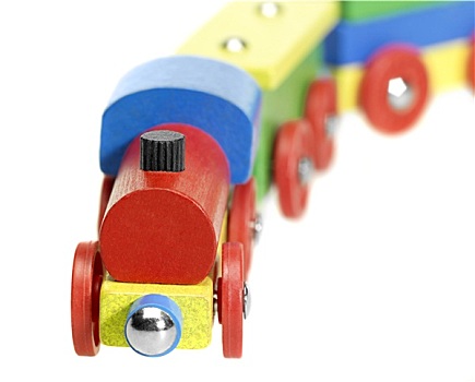 彩色,木制玩具,列车
