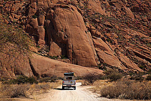 四驱车,岩石构造,纳米比亚,非洲