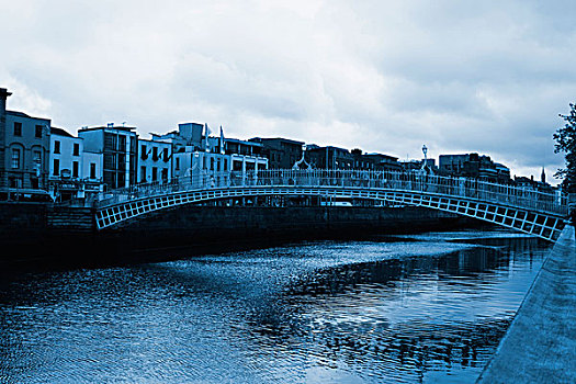 桥,河,利菲河,都柏林,爱尔兰