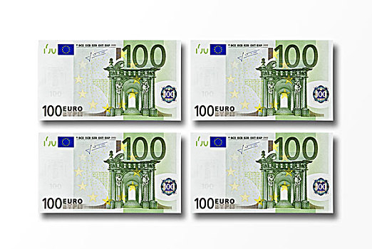 四个,100欧元,货币