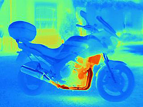 热,照片,摩托车,展示,引擎,散热器,排气管