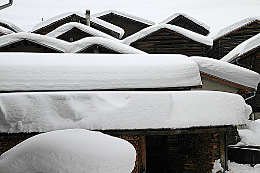 图案,雪冠,小屋