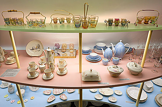 餐具,20世纪50年代,特别,展示,工业,博物馆,中间,弗兰克尼亚,巴伐利亚,德国,欧洲
