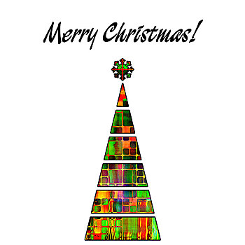 艺术,圣诞树,绿色,黄金,彩虹,彩色,抽象图案,隔绝,白色背景,背景
