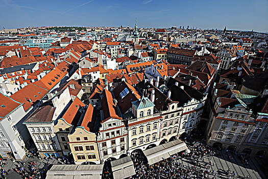 老,城镇,历史,地区,布拉格,风景,塔,波希米亚,捷克共和国,欧洲
