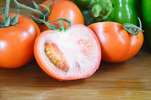 西红柿,蔬菜,番茄,切菜板,新鲜水果,素食