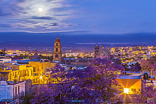 墨西哥,圣米格尔,满月,上方,城市,画廊