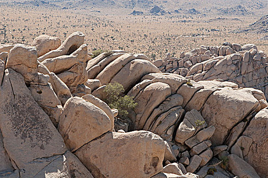 岩石构造,荒芜,山谷,远景,棕榈泉,加利福尼亚,美国