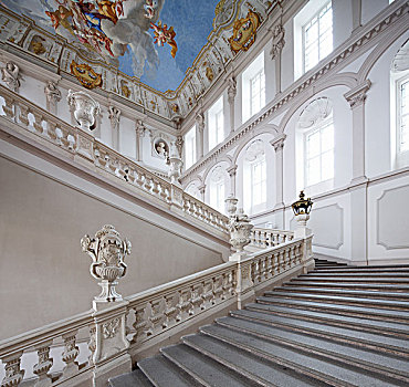 楼梯,翼,教堂,瓦绍,莫斯托格,区域,下奥地利州,奥地利,欧洲
