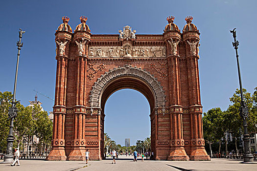 拱形,凯旋门,巴塞罗那,加泰罗尼亚,西班牙,欧洲
