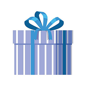 蓝色,礼盒,蓝带,一个,设计,漂亮,礼物,盒子,压制,蝴蝶结,象征,圣诞礼物,隔绝,矢量,插画