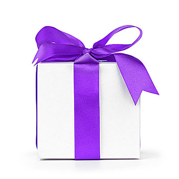 纸,礼盒,包装,紫色,丝带,隔绝,白色背景