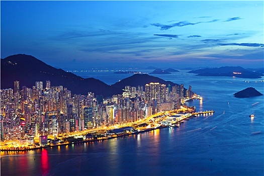 香港岛,夜晚