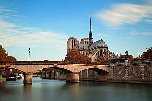 巴黎,塞纳河,巴黎圣母院,大教堂,桥,法国