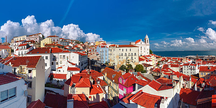 阿尔法马区,晴朗,下午,里斯本,葡萄牙