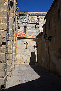 西班牙,卡斯蒂利亚,区域,阿维拉省,大教堂,特写,哥特式,防护,建造,世纪