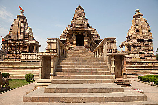 朝代,庙宇,克久拉霍,中央邦,印度,亚洲