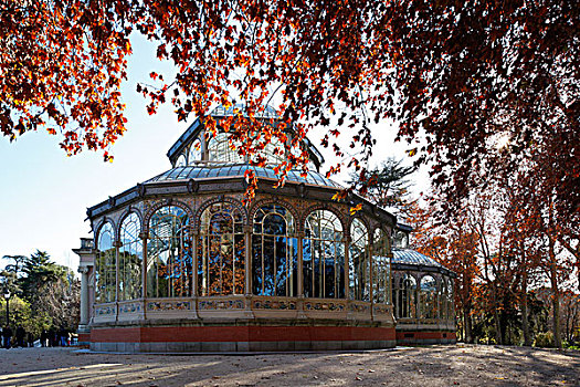 玻璃,宫殿,丽池公园,马德里,西班牙,欧洲