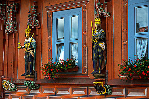 木质,雕塑,德国,帝王,皇冠,权杖,球体,市政厅,戈斯拉尔,哈尔茨山,下萨克森,欧洲