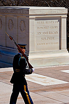 仪仗兵,墓地,未知,军人,阿灵顿国家公墓,靠近,华盛顿特区,美国